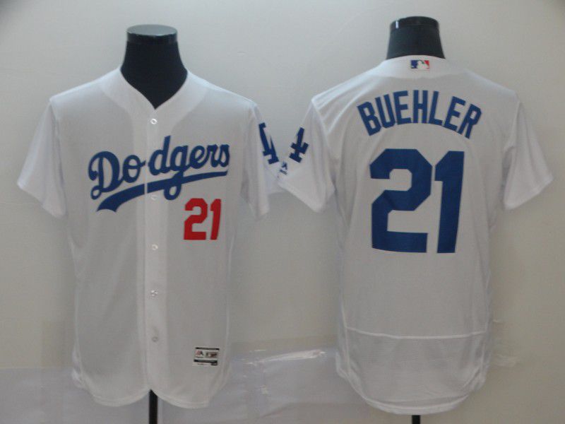Men Los Angeles Dodgers #21 Buehler White Elite MLB Jersey